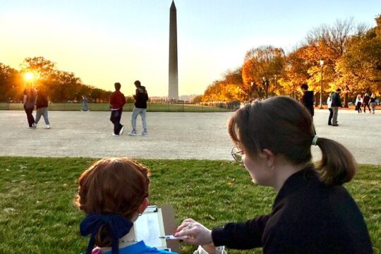 Painting Lesson on the Mall lawn in DC